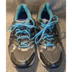 Asics Womens GT-1000 T2L7N Lace Up Gray Blue Low Top Running Shoes Size 8.5 D